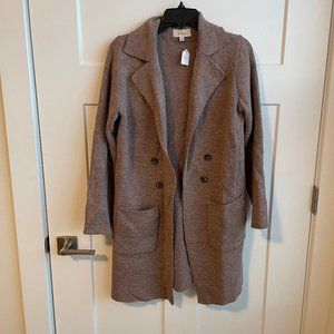 NWT - Be Cool - Pink Heather Open Front Coatigan - Women's M